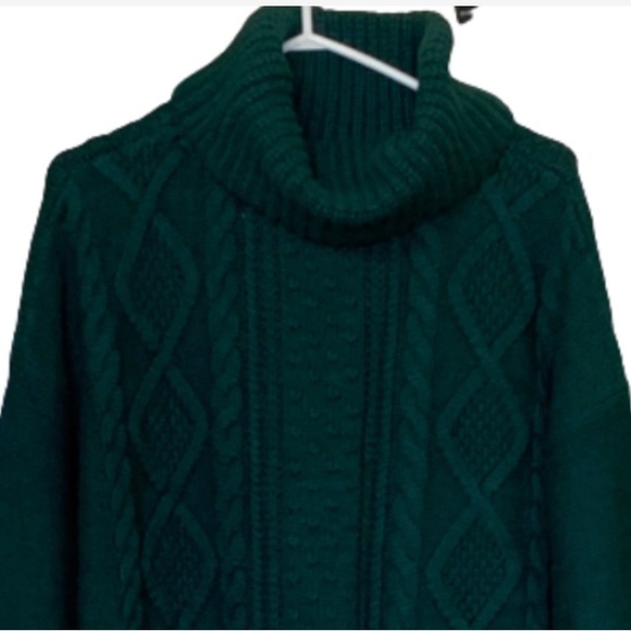 NWT Land’s End Women’s Turtleneck Pullover Green Sweater Size L - Picture 2 of 2